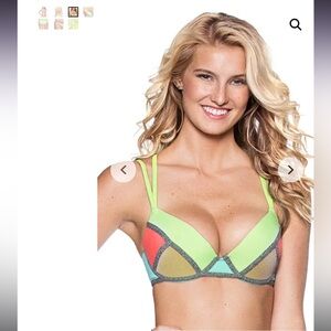 Maaji Citrus Bauhaus Color-block Bikini Top